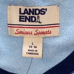 Lands' End NAVY PROSPERITY QUILT NEW Dark & Light Blue Sweatshirt Photo 2