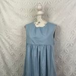 Harper  Denim Chambray Tiered Sleeveless Babydoll Dress Jumper‎ Size M NWT Photo 5