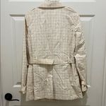 EXPRESS NWT -  Cream and Pink Plaid Rain Belted Trench Coat Photo 5