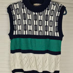 Diane Von Furstenberg Vintage Diane‎ Von Furstenberg Womens Green White Sweater Vest Medium Photo 0