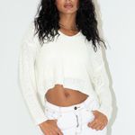 Princess Polly Nerin Cropped Sweater in Cream Photo 1