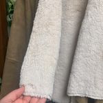 Love Stitch Faux SuedeFur Lined Drape Collar Asymmetrical Jacket Size Small Tan Photo 2