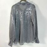 Free People Disco Margarita Button Down Shirt Size Small 70s Shimmer Sparkle Photo 9