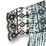 Parker Beth Eyelet Shift Dress Embroidered Mini Black White Size Small Scalloped Photo 6