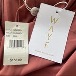 WAYF NWT Metallic Square Neck Puff Sleeve High-Low Open Back Faux Wrap Midi SM Photo 14