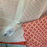 Ann Taylor Wrap Top coral and cream white size small Photo 5