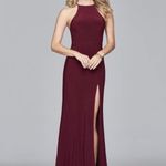 Faviana New! 7976 Halter Neck Jersey Trumpet Dress Photo 4