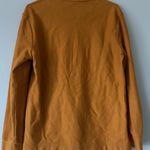 ZARA  Mustard Yellow Cotton Crewneck Long Sleeve Shirt Size Medium Photo 5