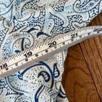 Willi Smith  100% linen blue paisley long sleeve blouse large Photo 6