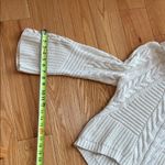 EXPRESS cowl neck Cable Knit Turtleneck Sweater bell sleeve shorter in the front Photo 6