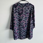 EXPRESS  size L cloud print long-sleeve blouse high-low hem Photo 7