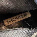 Vintage Bumper Leather Western Cowboy Boots Denim Shaft Block Heel Square Size 9 Photo 7