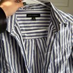 Banana Republic  Light Blue and White Striped Shirt Photo 2