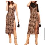 Reformation Crimini Brown and Black Slip Maxi Dress in Rajah. Size 2 Photo 5