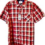 Flag & Anthem Men’s Red Dawson Short Sleeve Plaid Western Shirt Size XL Photo 0