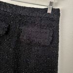 Sail To Sable | Seasonal Black Wool Tweed Skirt Fringe Red Exposed Zipper | 6 Photo 6