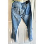 ZARA Trafaluc Denim Fray Culfcrop Fringe Hem One Pocket Ankle Jeans Size 4 Photo 13