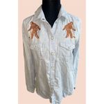 American Eagle Sz S/P Vintage Boyfriend Western Pearl Snap Yetti Cowgirl Photo 8