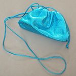 Bottega Veneta Bottega VenetaMetallic Crushed Calfskin The Mini Pouch Sky Blue Photo 0