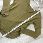 Free People  Top v neck distressed knit come and get it womens Green xsmall boho Photo 7