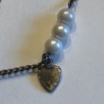 Brass Tone Bronze Tone Faux Pearl Heart Pendant Boho Necklace Photo 7