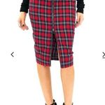 Tartan Plaid Pencil Holiday Midi Skirt Photo 4
