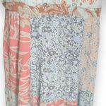 Vintage 90s Maxi Dress Multicolor Blue Baby Pink Floral Patchwork Short Sleeve Size M Photo 5