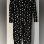 Happy Halloween Poof Skull Crossbones candy corn Zippered Hooded PJ One piece Black Photo 1