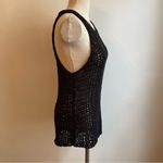 Vince Women's Hand Open Knit Crochet Tank Top Black Beach Minimalist Medium Photo 3