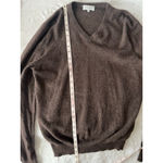 Neiman Marcus Women's Brown 100% Cashmere V-Neck Sweater Size L Photo 6