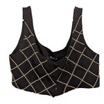 NWT Blue B Rhinestone Studded Crop Vest Top Small Edgy Concert Western Party Black Photo 1