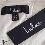 Lulus White Ruched Midi Dress with Pearl Accents NWT Size XS Bridal Midi Dress Photo 8