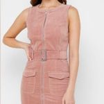 Forever 21 Pink blush velvet zip up dress with waist belt from  Photo 0