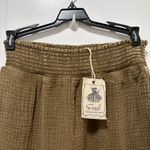 easel  Washed Cotton Crinkle Gauze Pants NWT size Small Olive Green Wide Leg Photo 5