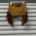 Forever 21 Womens Fringe Skirt Size Small Brown Faux Suede Coastal Cowgirl Western Mini Y2K Photo 1