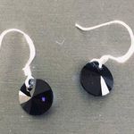 Swavorski Silver Swarovski blue round 8mm crystal earrings Photo 2