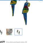 Handmade Colorful  Wooden Parrot Dangle Earrings Photo 5