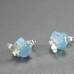 Artisan 925 Silver  Handmade Natural Aquamarine Butterfly - The Azure Earrings Photo 2