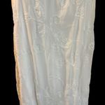 Elle  White Dress SZ L Embossed W/ Embroidery LWD Bow Tie Back Handkerchief Sheer Photo 3