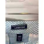 Lands' End  Blue And White Mid Rise Slim Leg Pant size 14P Photo 2