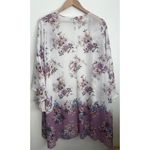 Torrid  Floral Sheer Duster Flowy Kimono Open Front Bell Sleeves Cottage Flowy Photo 4