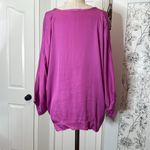 STARK dolman sleeve magenta satin blouse Purple Photo 3