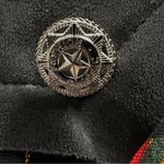 Vintage Suede Top Canvas Skirting Lined Sleeveless Zip Back Midi Dress Medium Black Photo 11