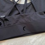 Zyia [ Active] Velvet Floral Black Strappy Sports Bra- Medium Photo 5