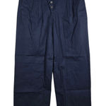 J.Crew Navy Wide Leg Pleated Button Front Cotton Pants Size 12 Photo 0