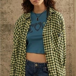 BDG  UO L Large Brendan Flannel Shirt Drapey Plaid Oversized Slouchy Grunge Soft Photo 0