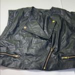 Peper Tee black Faux Leather Vest with Gold Accents. Size L Photo 12
