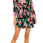 For Love & Lemons  “June” Dark Floral long Sleeve Open Back Mini Dress sz XS Photo 0