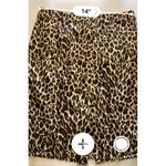 J.Crew Women's Brown Black Leopard Print Straight Pencil Skirt Size 4 Back Zip Photo 6