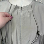 Nellie Partow Zip Front Beige Cream Silk Trench Dress Size US Small Tan Photo 2